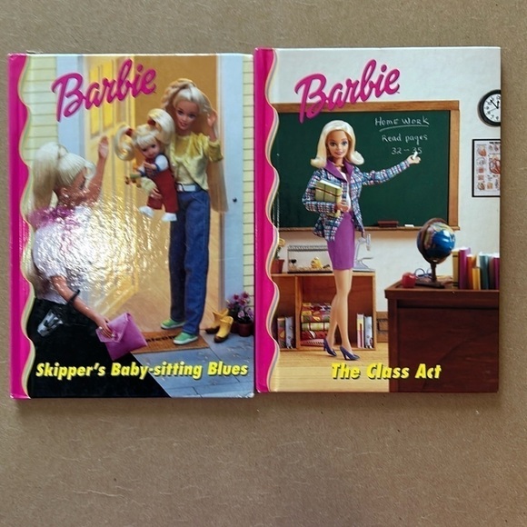 EUC 2 hardcover Barbie & Friends Book Club Skipper's Babysitting Blues Class Act - Picture 1 of 11